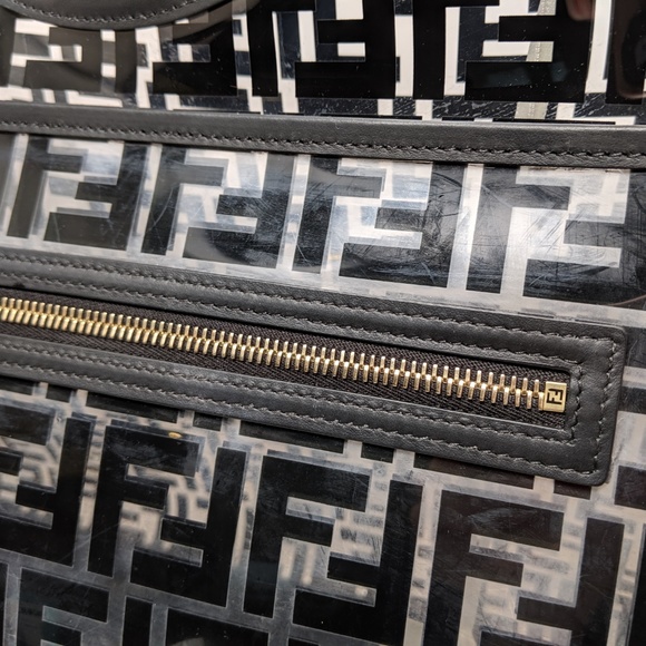 SOLD Fendi Large Black Zucca Shopping Tote - Picture 2 of 8